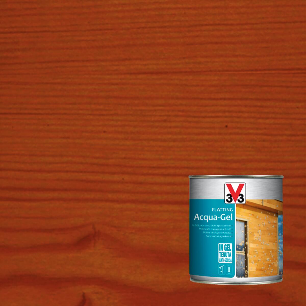 Flatting a base acqua V33 Acqua-Gel noce scuro lucido 0.75 lt, 8 anni di protezione. - 3