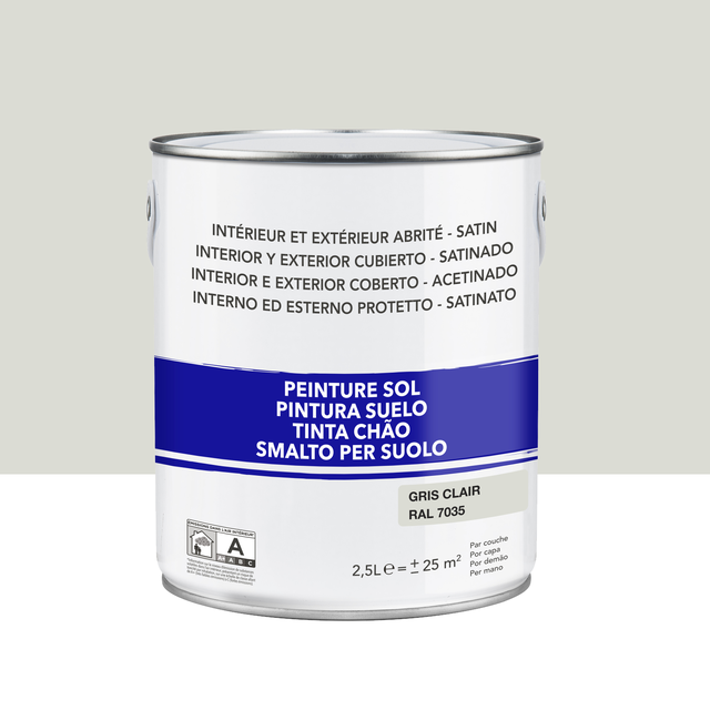 Peinture sol, RAL 7035, gris clair satiné, 2.5 l
