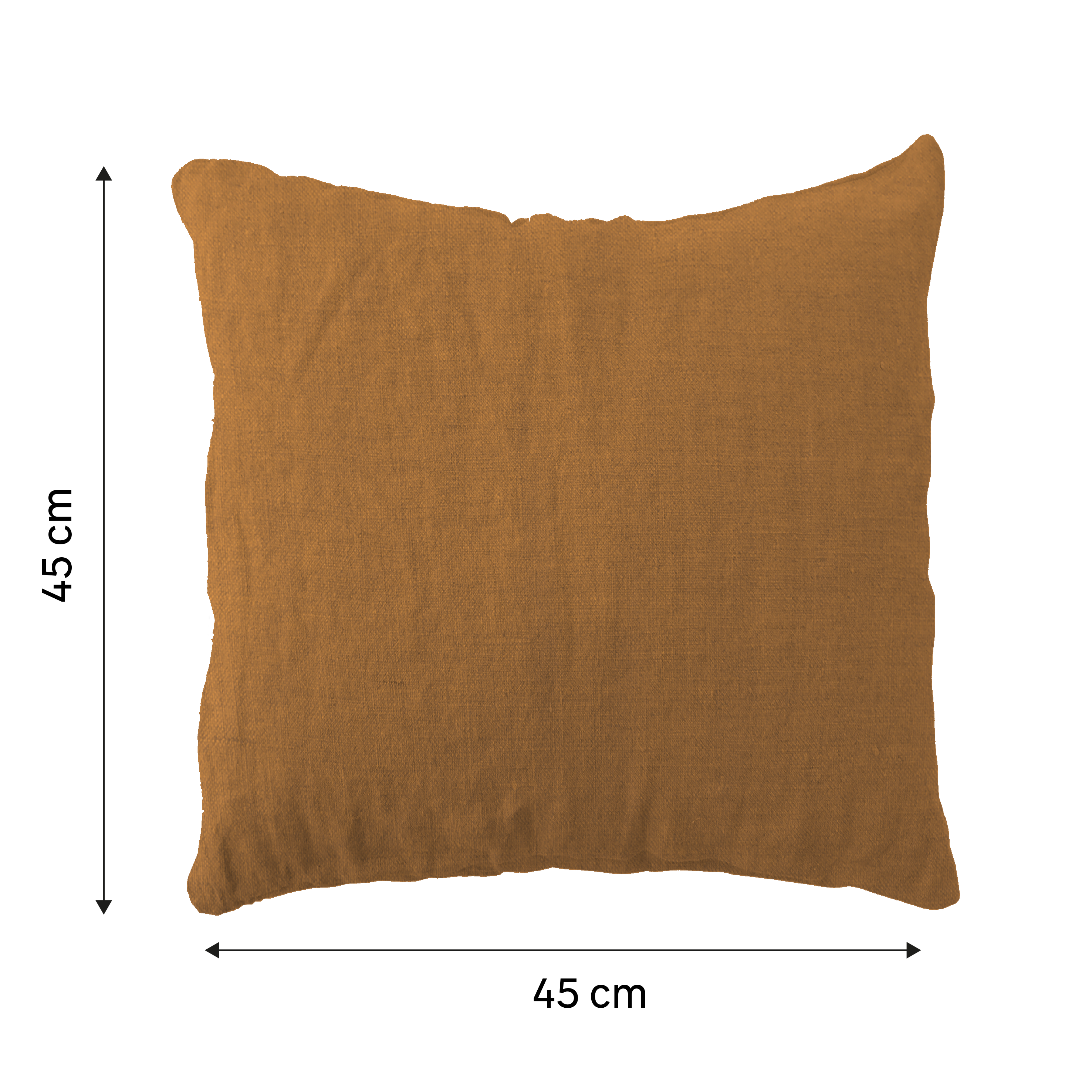 Cojín decorativo cuadrado Danae 100% lino lavado INSPIRE 45x45cm liso amarillo solemio doble cara - 2
