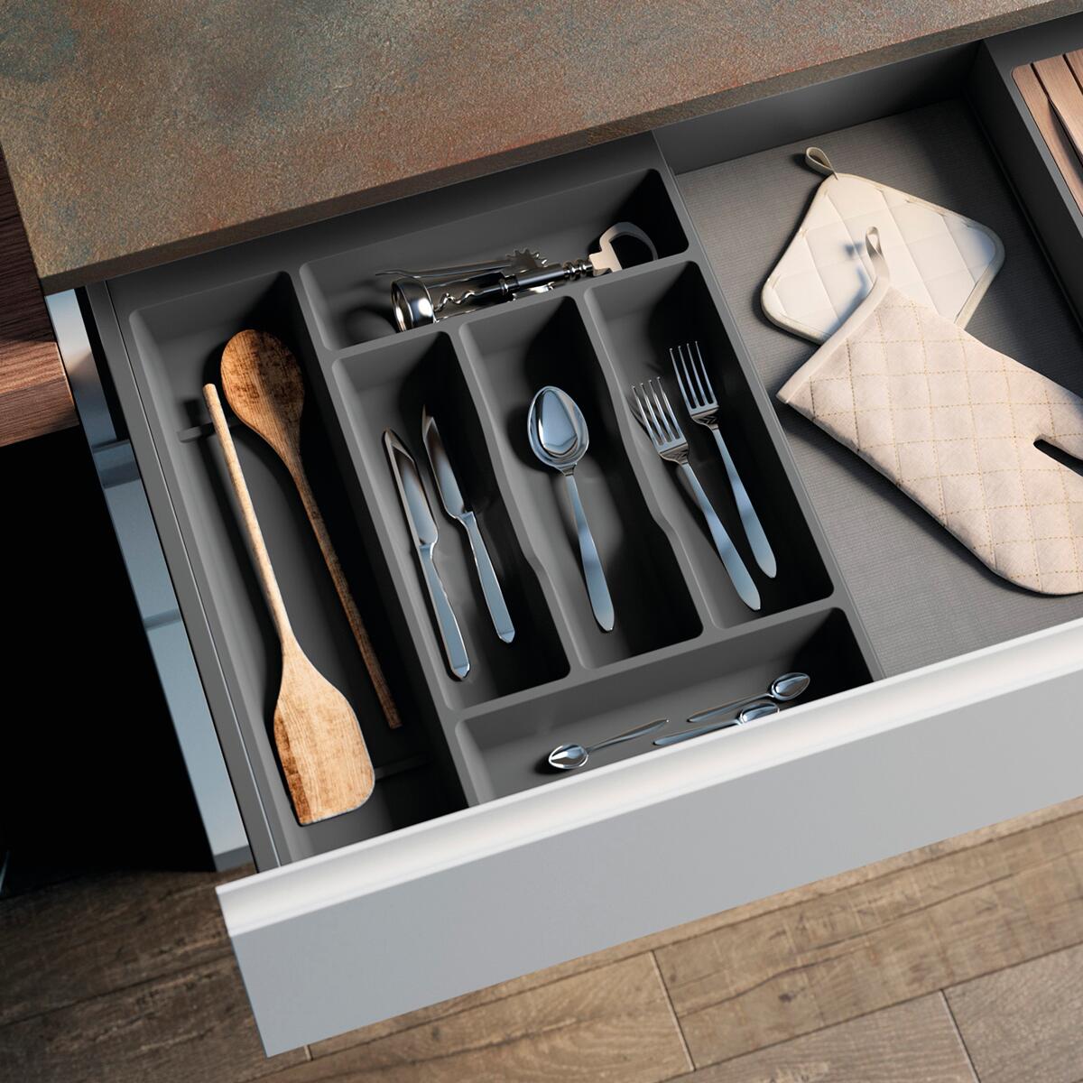 Portaposate universale grande L 37 x P 37 x H 37 cm grigio - 2