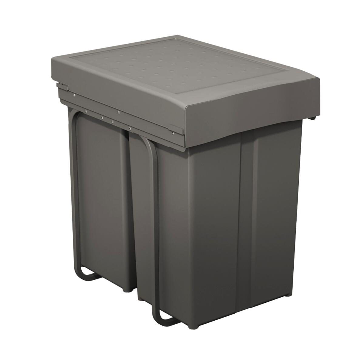 Pattumiera estraibile raccolta differenziata DELINIA manuale antracite  58 L - 3