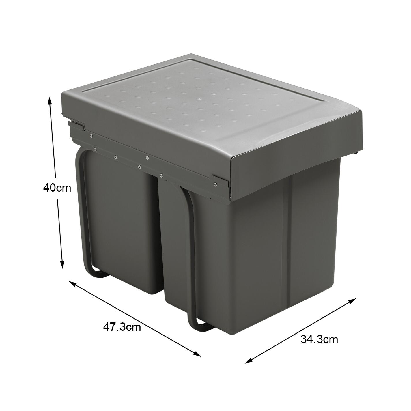 Pattumiera estraibile raccolta differenziata DELINIA manuale antracite  42 L - 4
