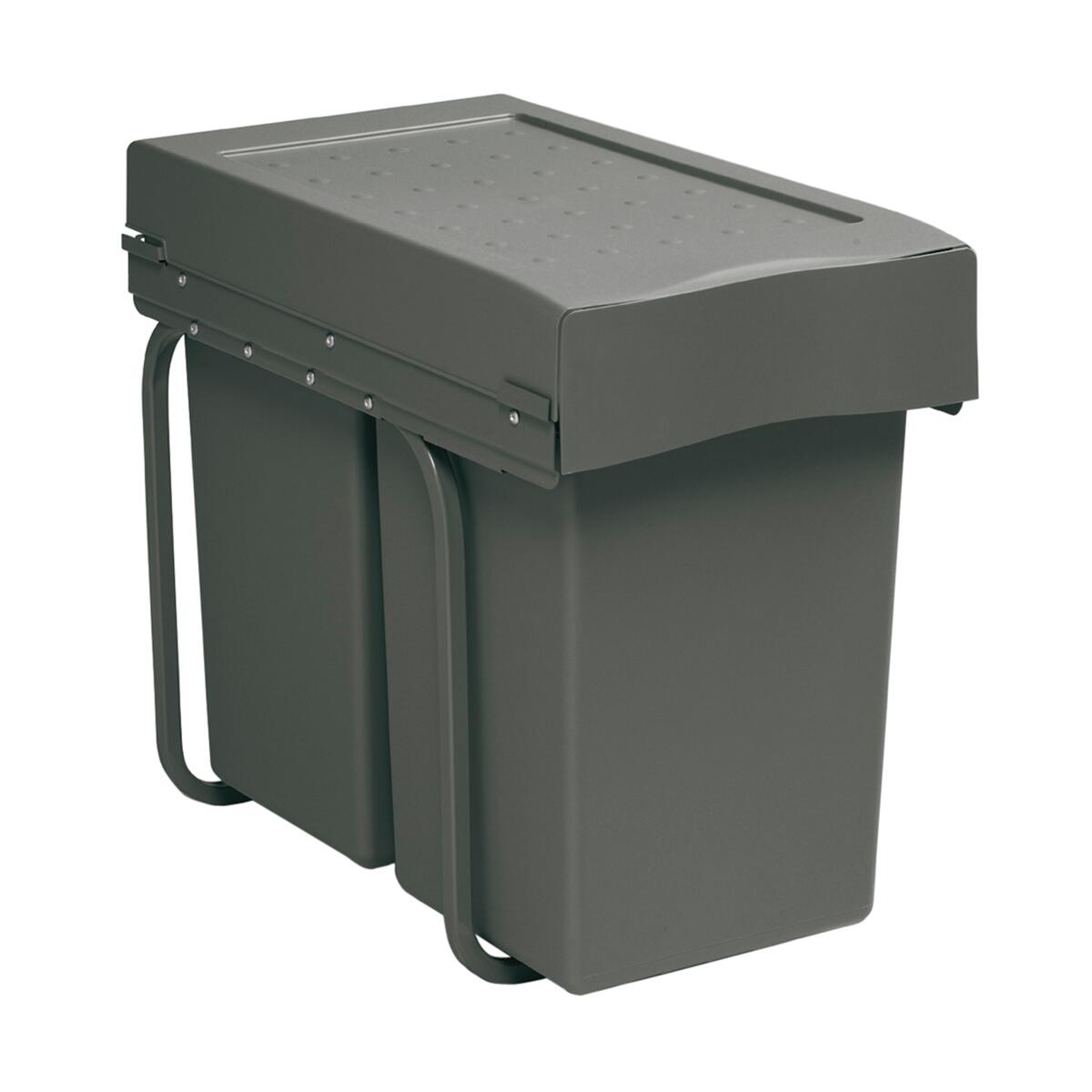 Pattumiera estraibile raccolta differenziata DELINIA manuale antracite  28 L - 2