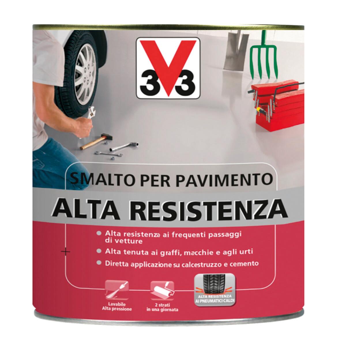 Smalto per pavimenti interni con solvente V33 grigio scuro lucido 0.5 L - 6