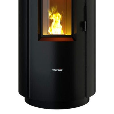 poêle à granulés chrome freepoint noir
