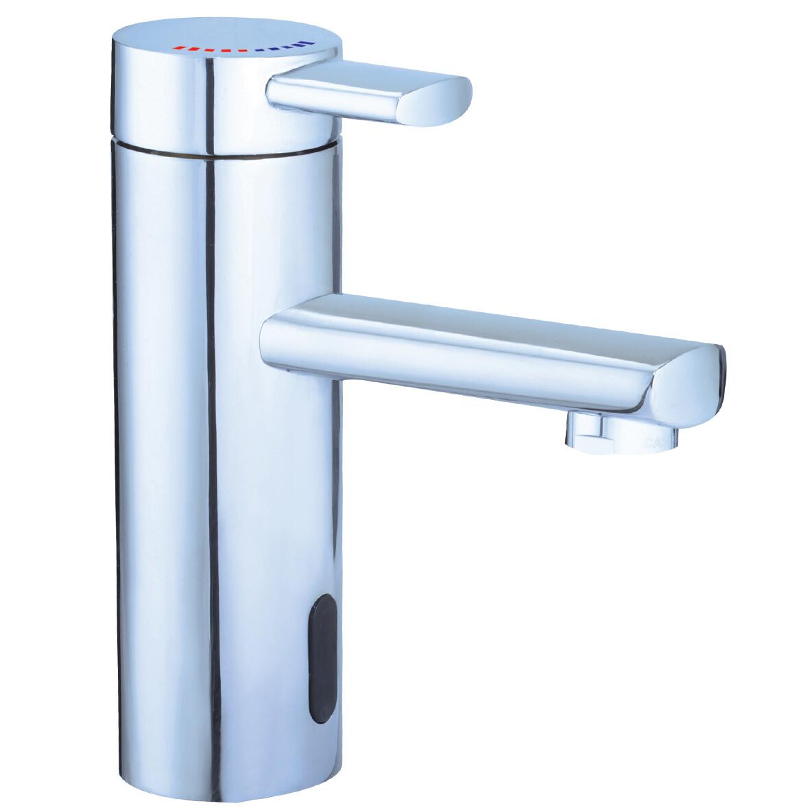 Grifo de lavabo SENSEA Naxos con sensor infrarrojos bimando caño alto cromo brillo. Antical. Latón.  - 3