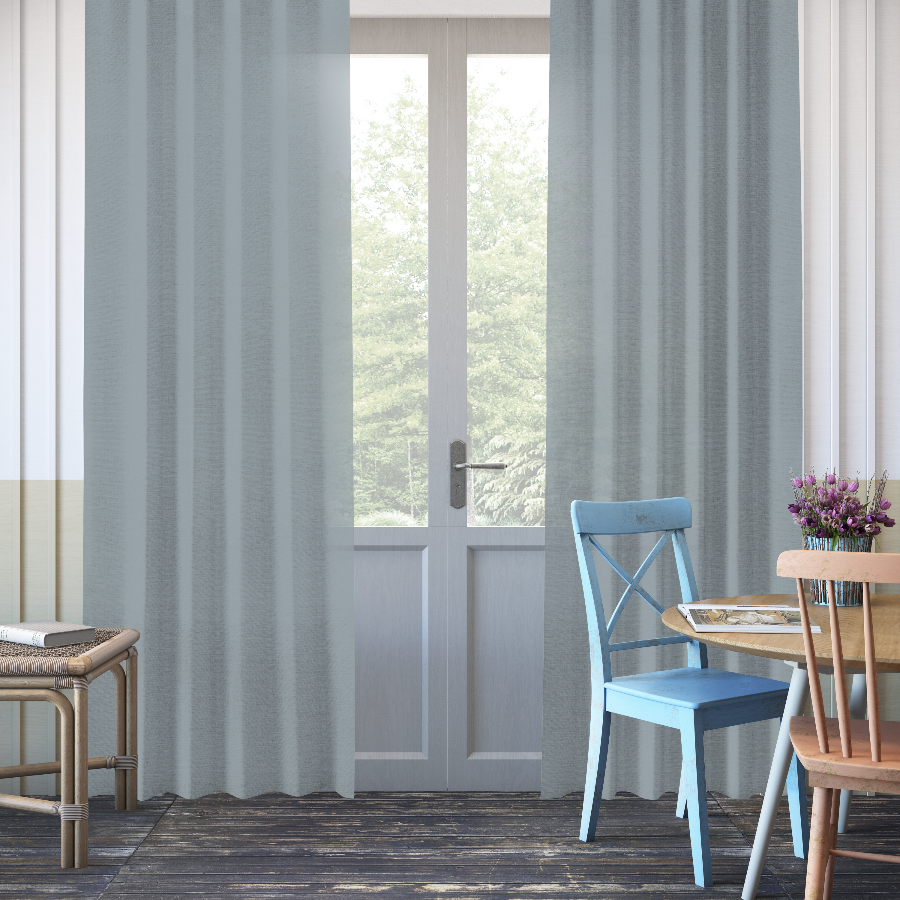 Cortinado fita e/ou presilha Danae 140x280cm celadon 3 Inspire - 12