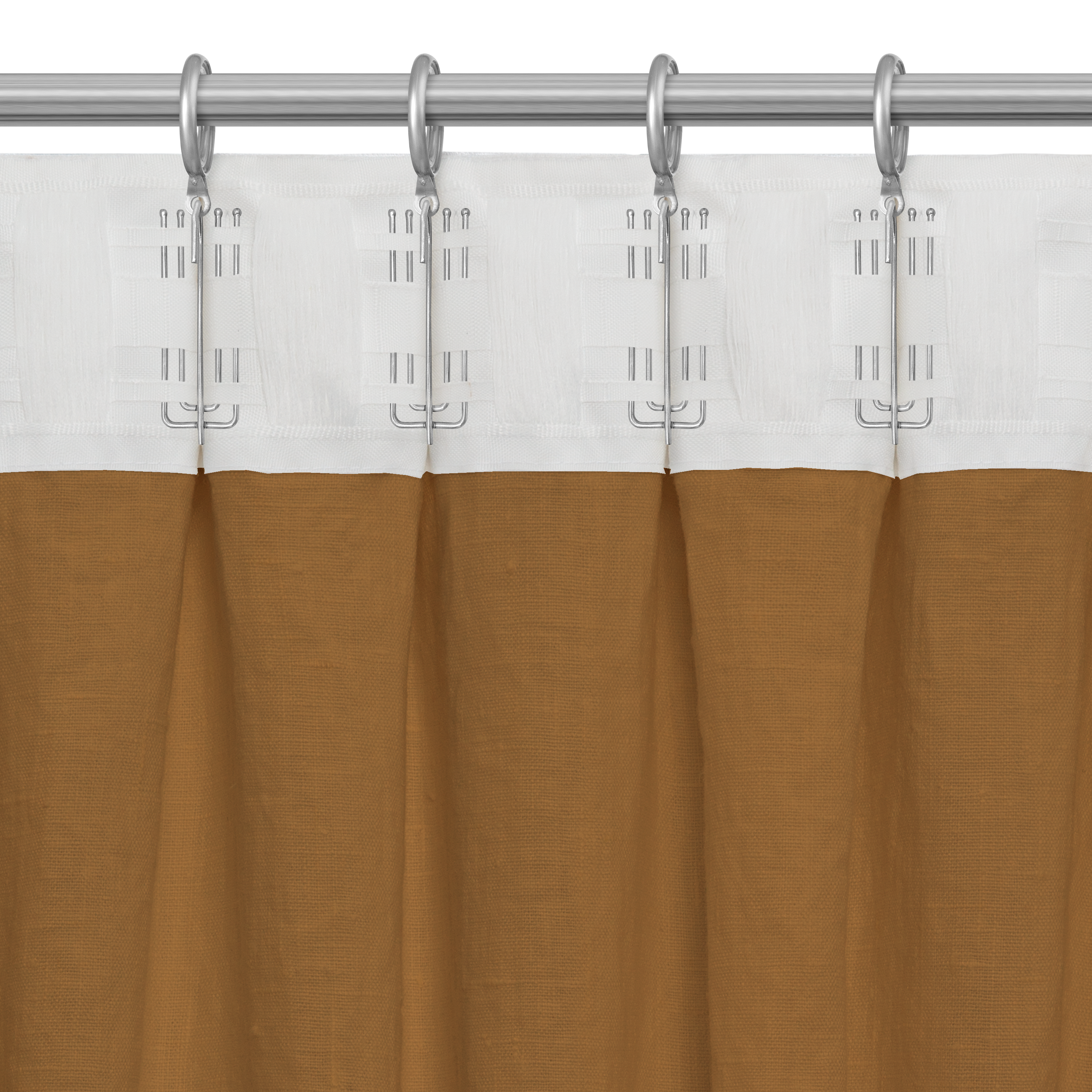 Cortina cinta fruncida, trabillas Danae 100% lino lavado de 140x280cm INSPIRE liso amarillo solemio. Incluye cinta termoadhesiva - 6