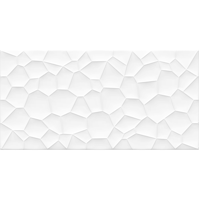 Azulejo cerámico Arctic White efecto relieve blanco mate 3d eggs 30x60 cm ARTENS