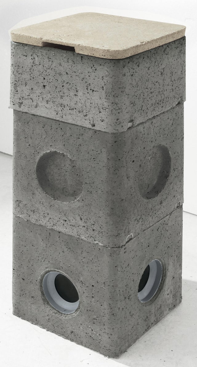 Couvercle pour regard béton gris LEGOUEZ, L.27 x l.27 cm