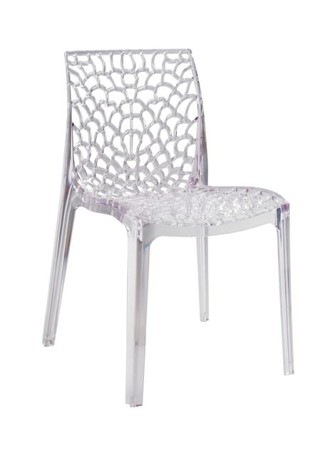 Chaise Grafik en Plastique Transparent