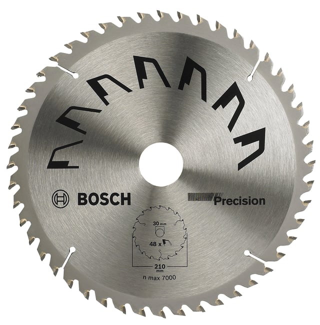 Lame de scie circulaire finition pour bois BOSCH, 210 x 30 mm x 2 mm 48 dents