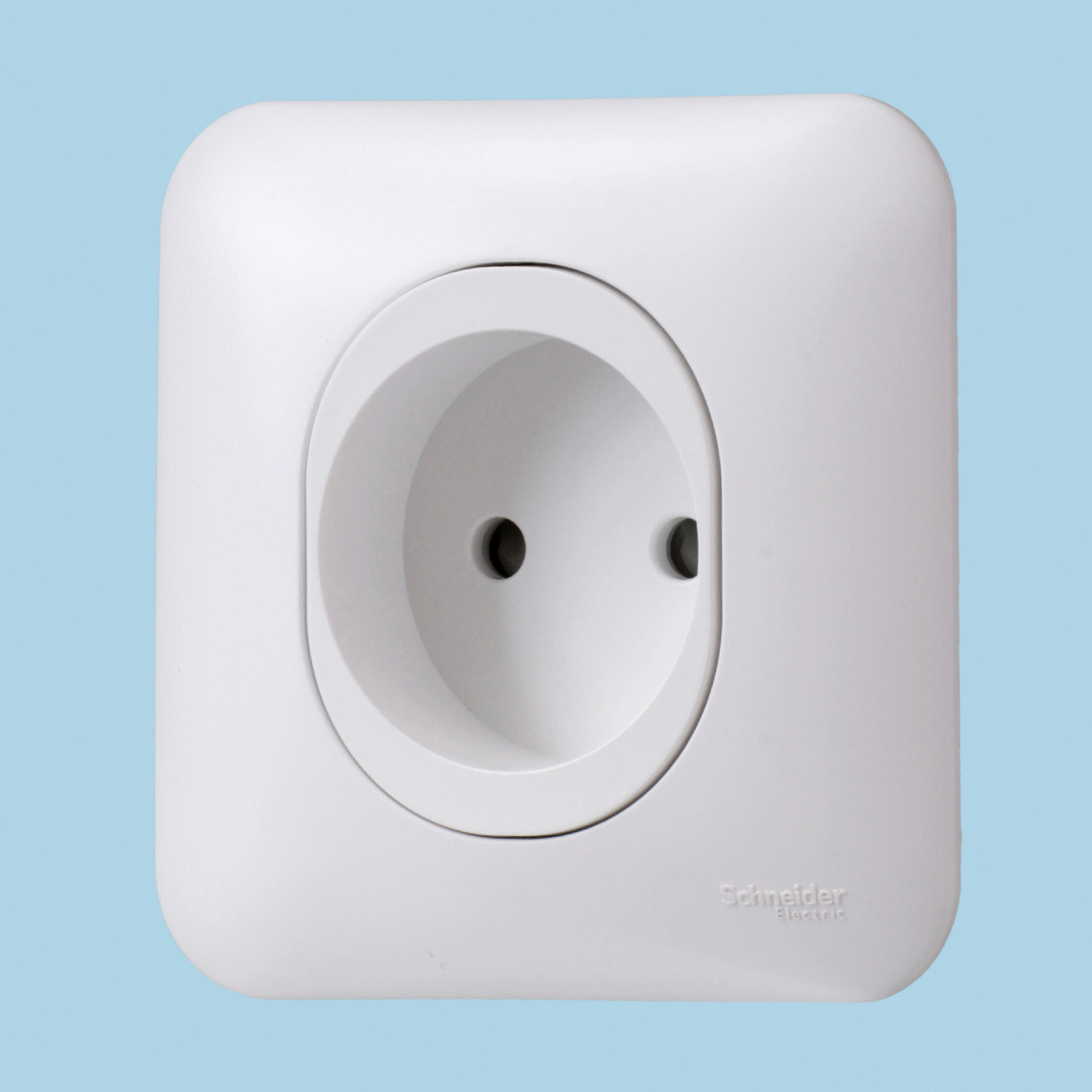 Prise sans terre Ovalis, SCHNEIDER ELECTRIC, blanc Leroy Merlin