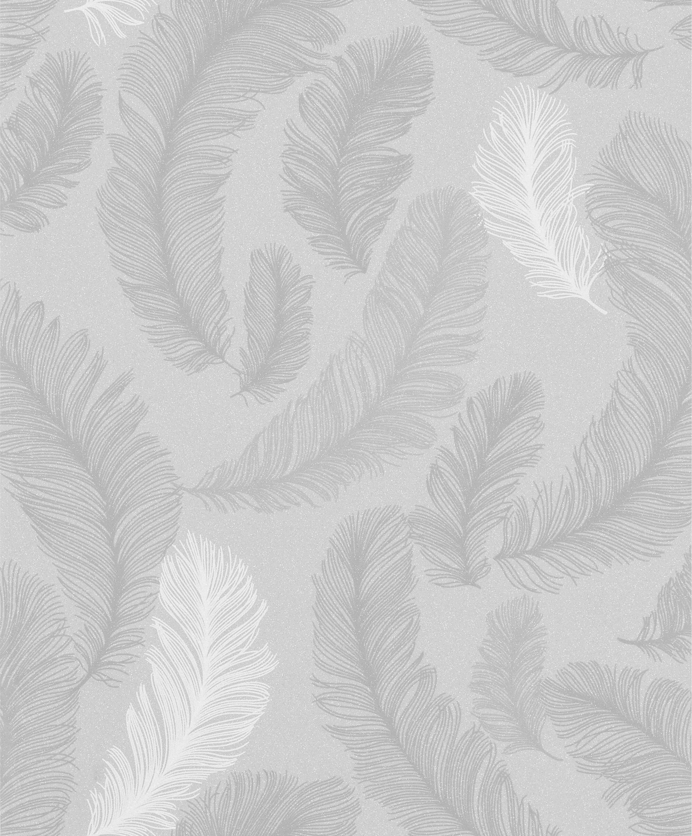 Papier peint intissé Plume paillette gris - 3