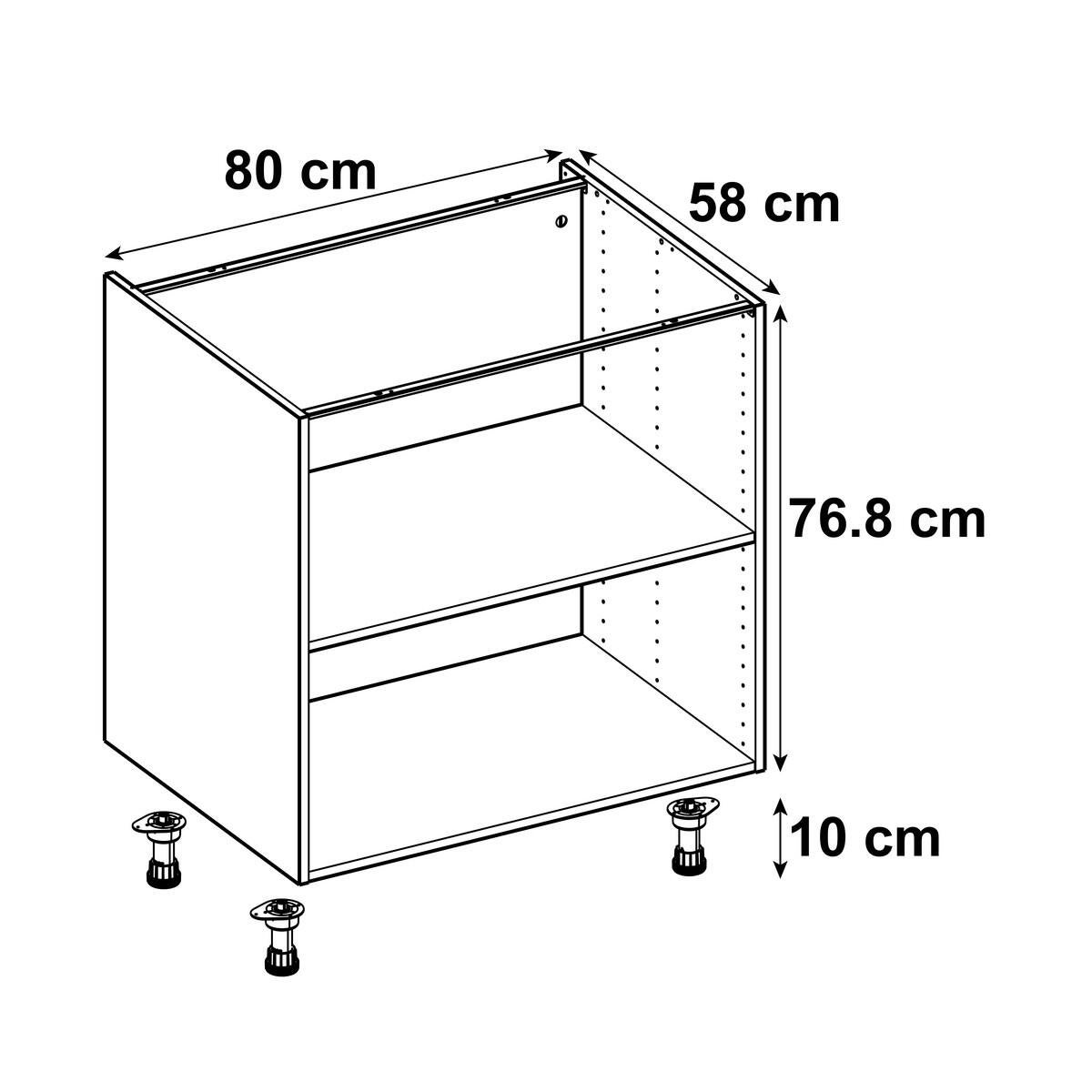 Caisson bas de cuisine DELINIA ID blanc H.76.8 x l.80 x P.58 cm - 2