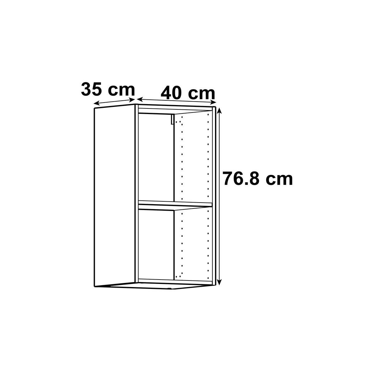 Caisson haut de cuisine DELINIA ID blanc H.76.8 x l.40 x P.35 cm - 2