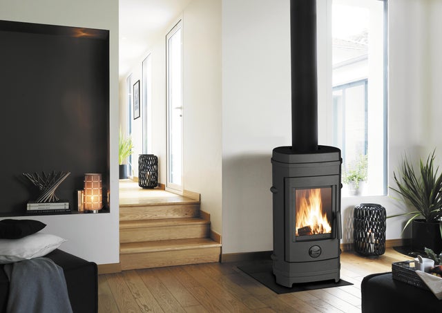 Poêle à bois INVICTA Remilly anthracite, 7 kW