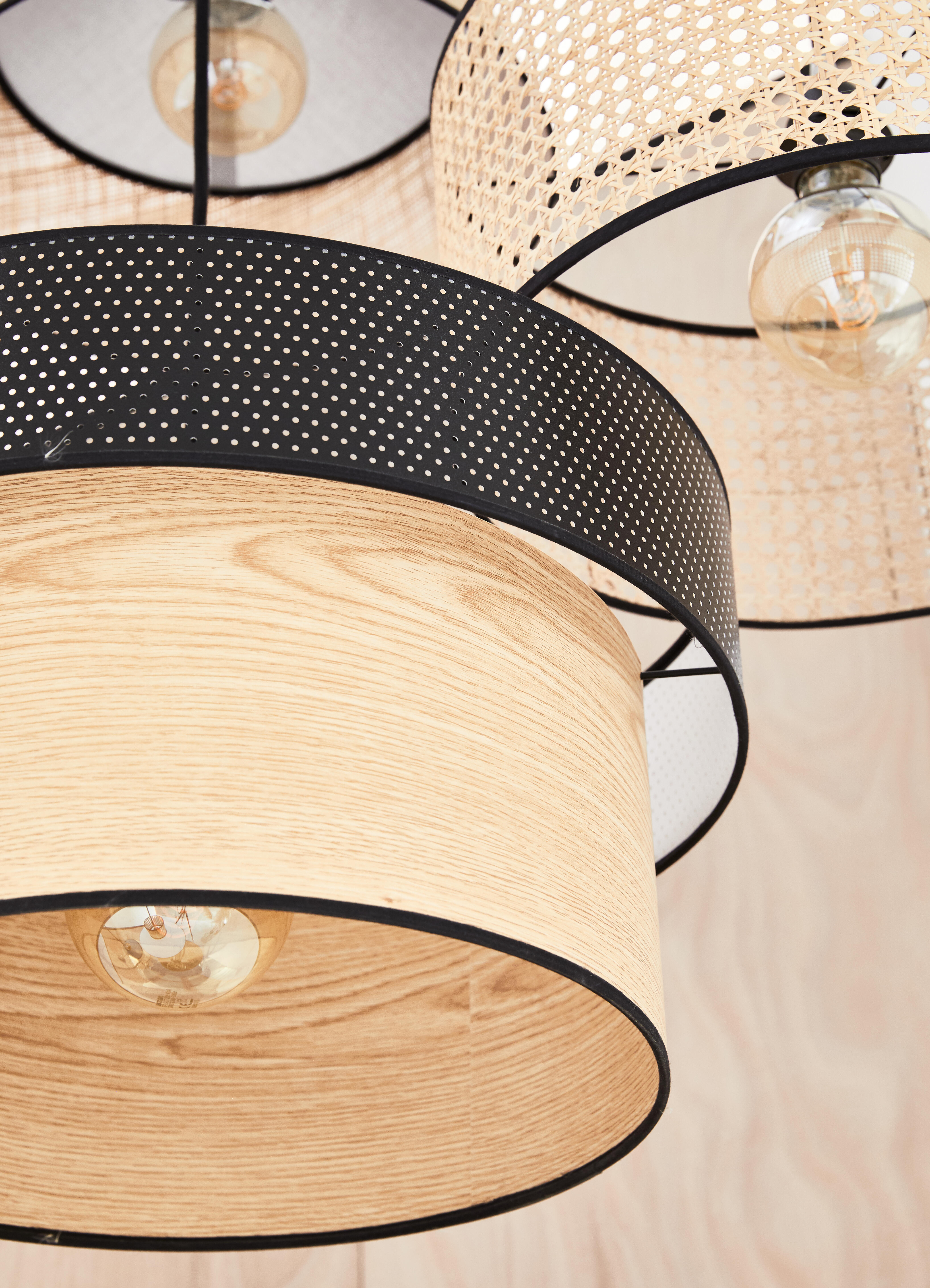 Suspension Cylindre rotin, beige, Diam.38 cm, E27 - 8