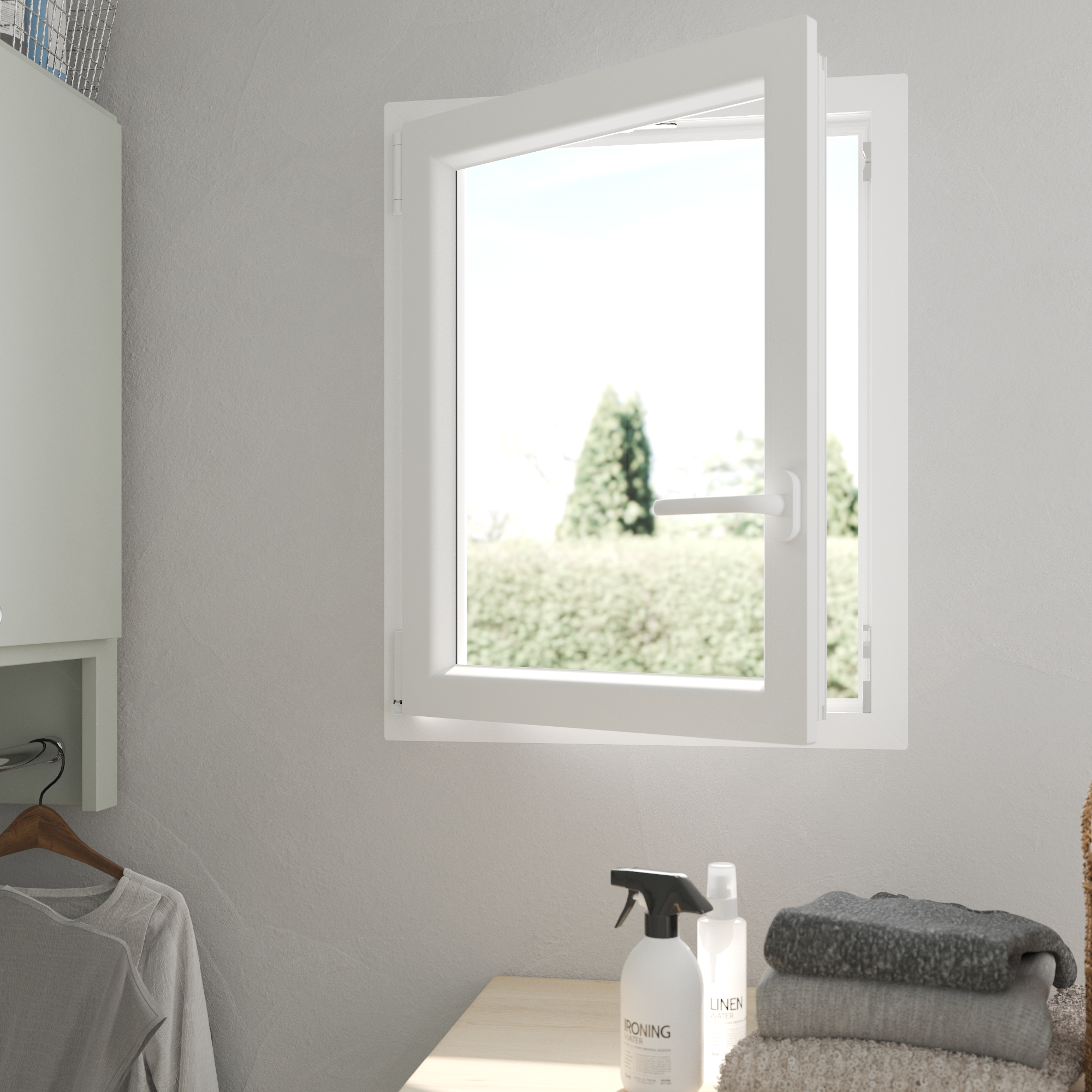 Fenêtre oscillo-battant PVC Essentiel H.95xl.60cm 1 vantail tirant G blanc - 3