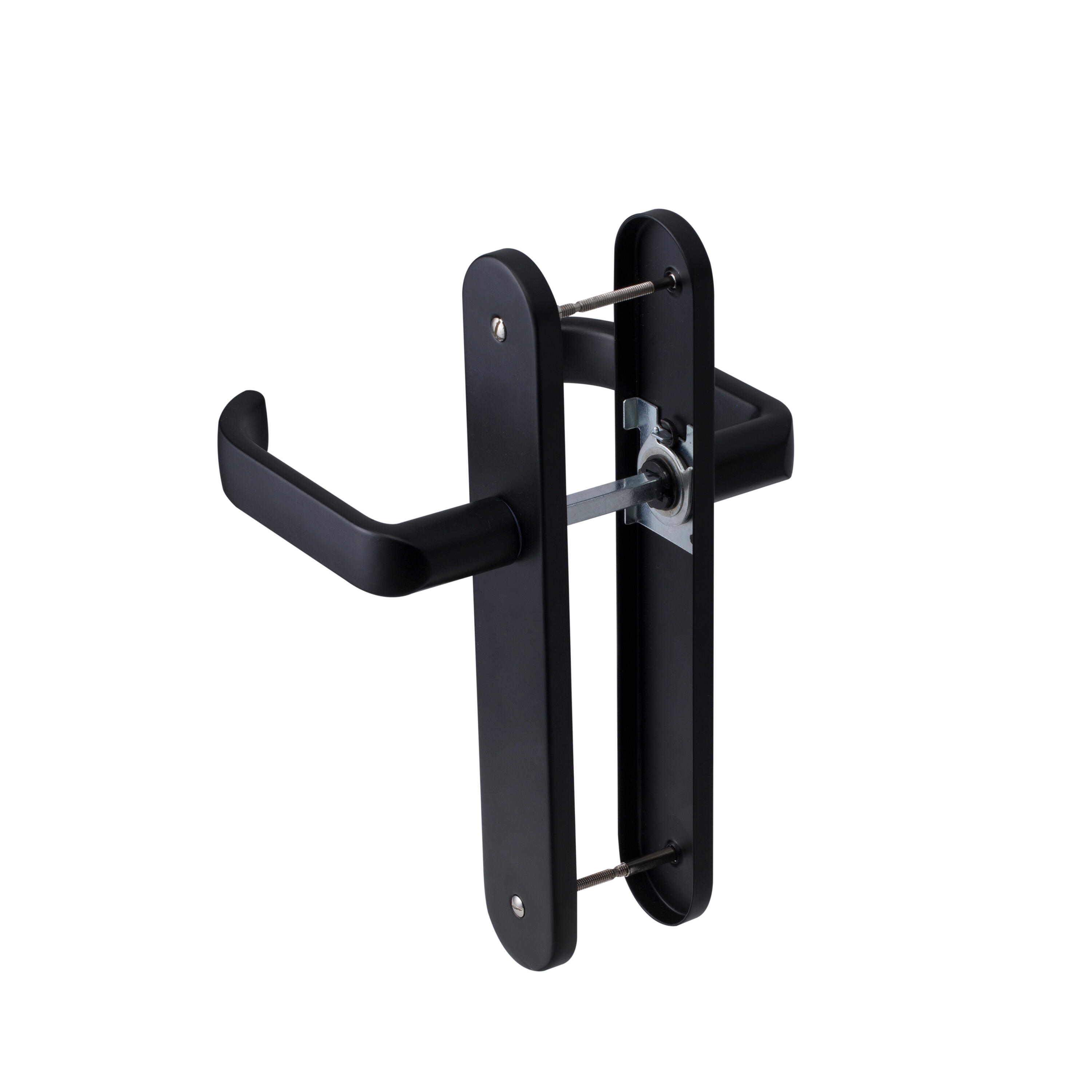 2 poignées sur plaque sans trou Lena zamak noir mat, entraxe 195 mm - 3