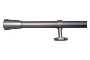 Kit de tringle à rideau Design cône Diam.28 mm nickel 120 à 210 cm