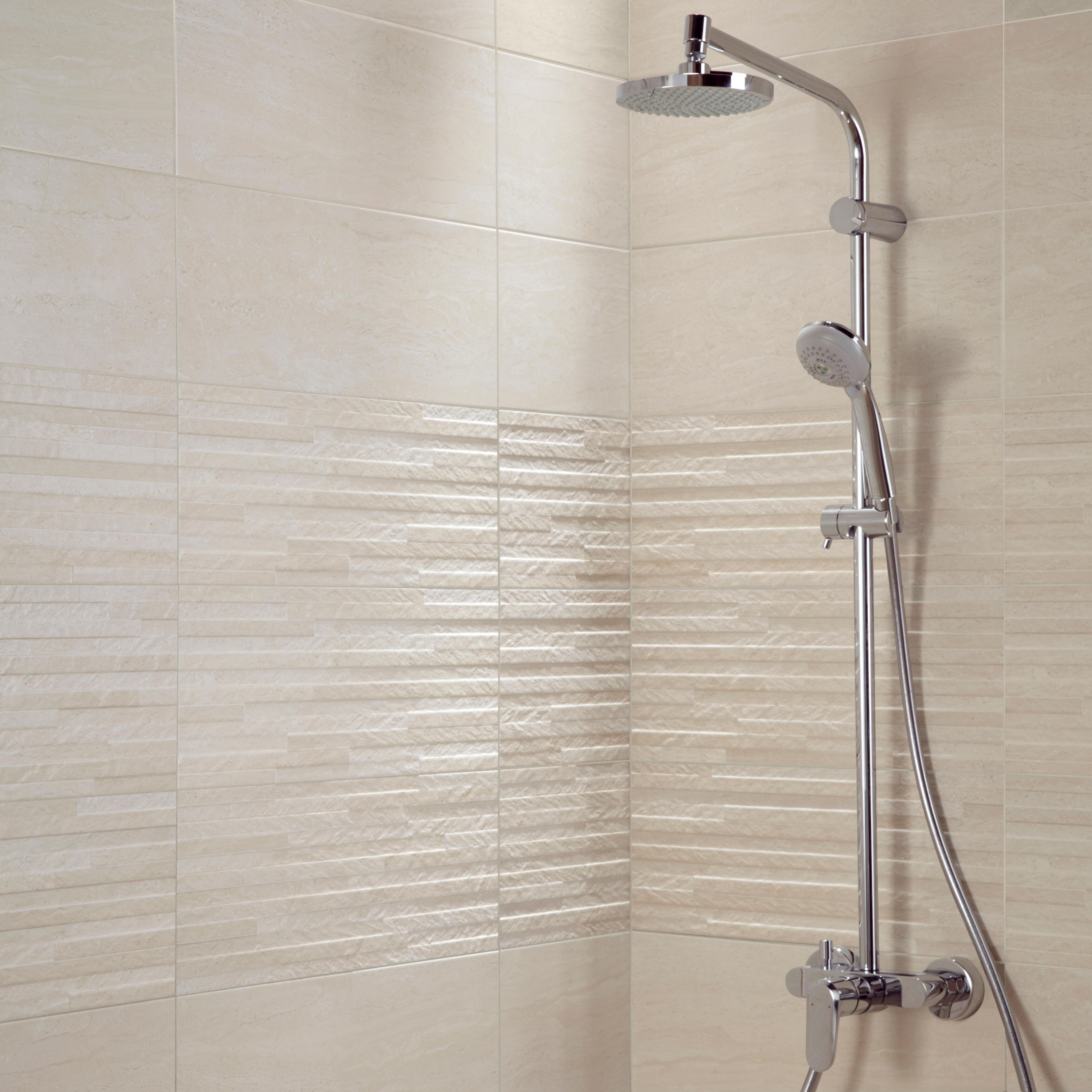 Faïence mur forte pierre beige l.20 x L.50 cm, Trevise | Leroy Merlin