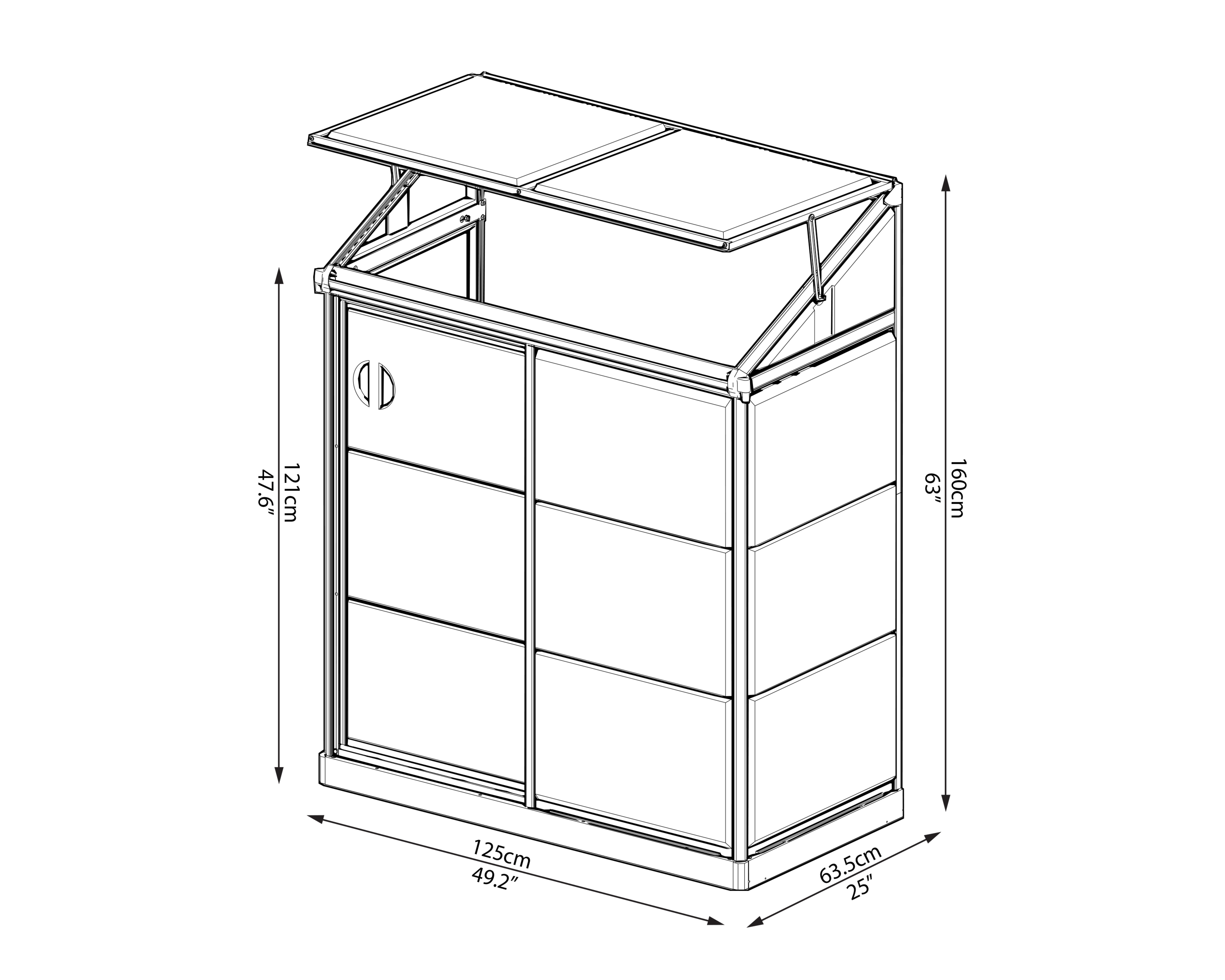 Serre fixe en polycarbonate simple paroi Lean to grow, 0.8 m² CANOPIA BY PALRAM - 4
