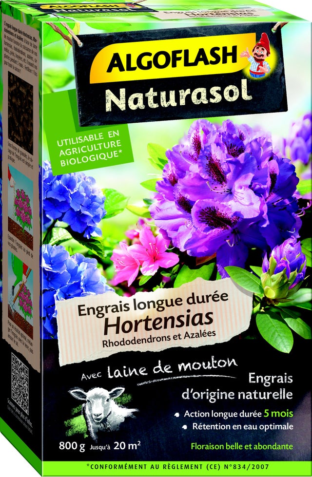 Engrais hortensias, rhododendrons ALGOFLASH NATURASOL 16 m²