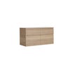 Meuble sous-vasque L.120cm x H.62.5cm x P.48cm placage chêne Natural