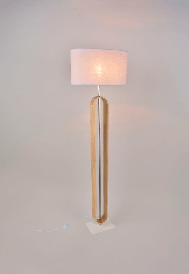 Lampadaire Itto, bois, beige,  H.158 cm, E27