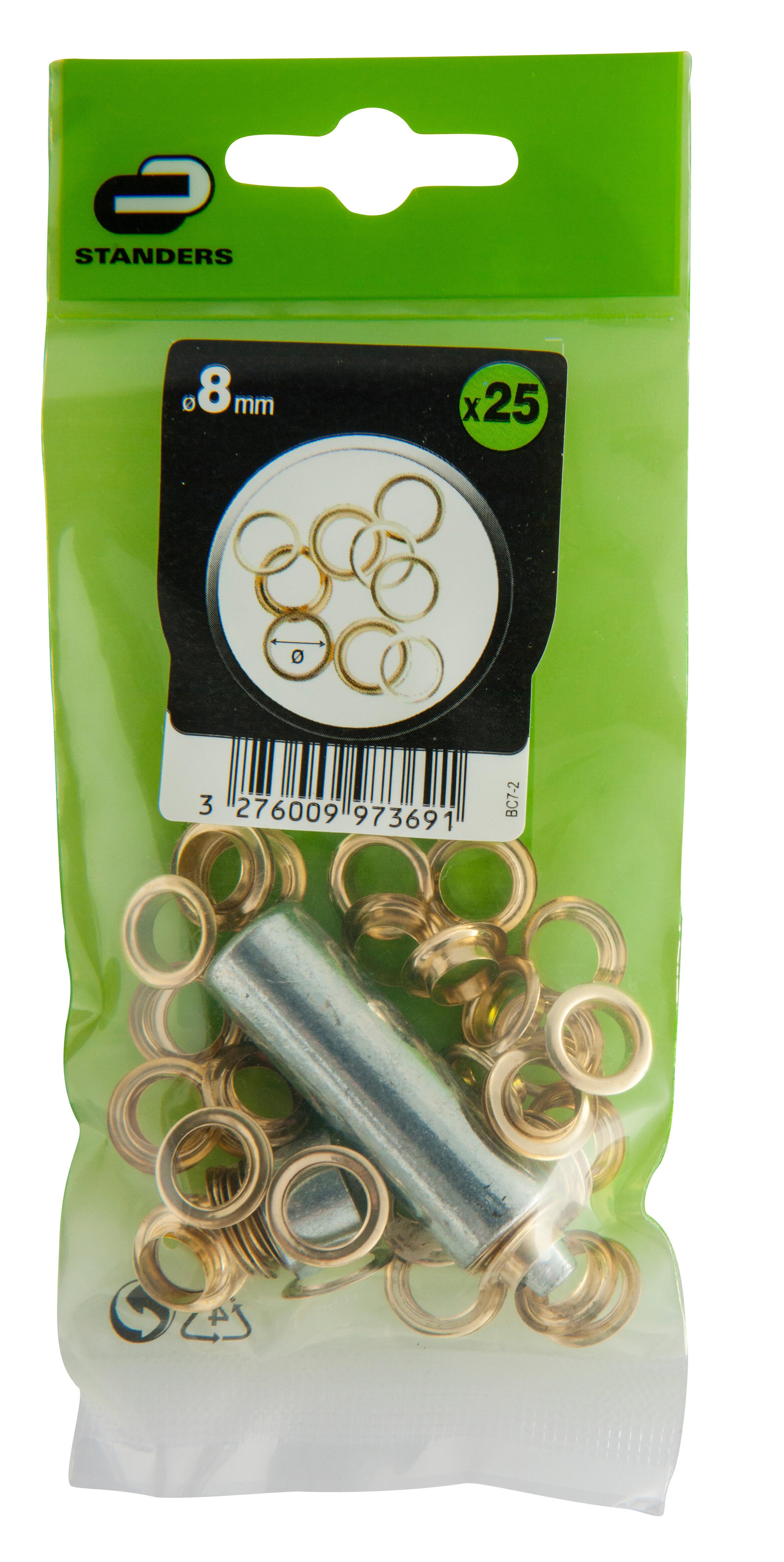 Lot de 25 oeillets de bâche acier zingué STANDERS x L.13.9 x l.13.9 mm - 2