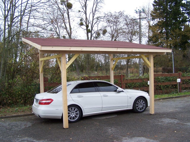 Carport Habrita Foresta CAR3050ALTP - Parcheggio Coperto Per Auto E Giardino - Foto 9