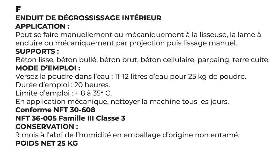 Enduit de dégrossissage SEMIN, 25 kg - 4