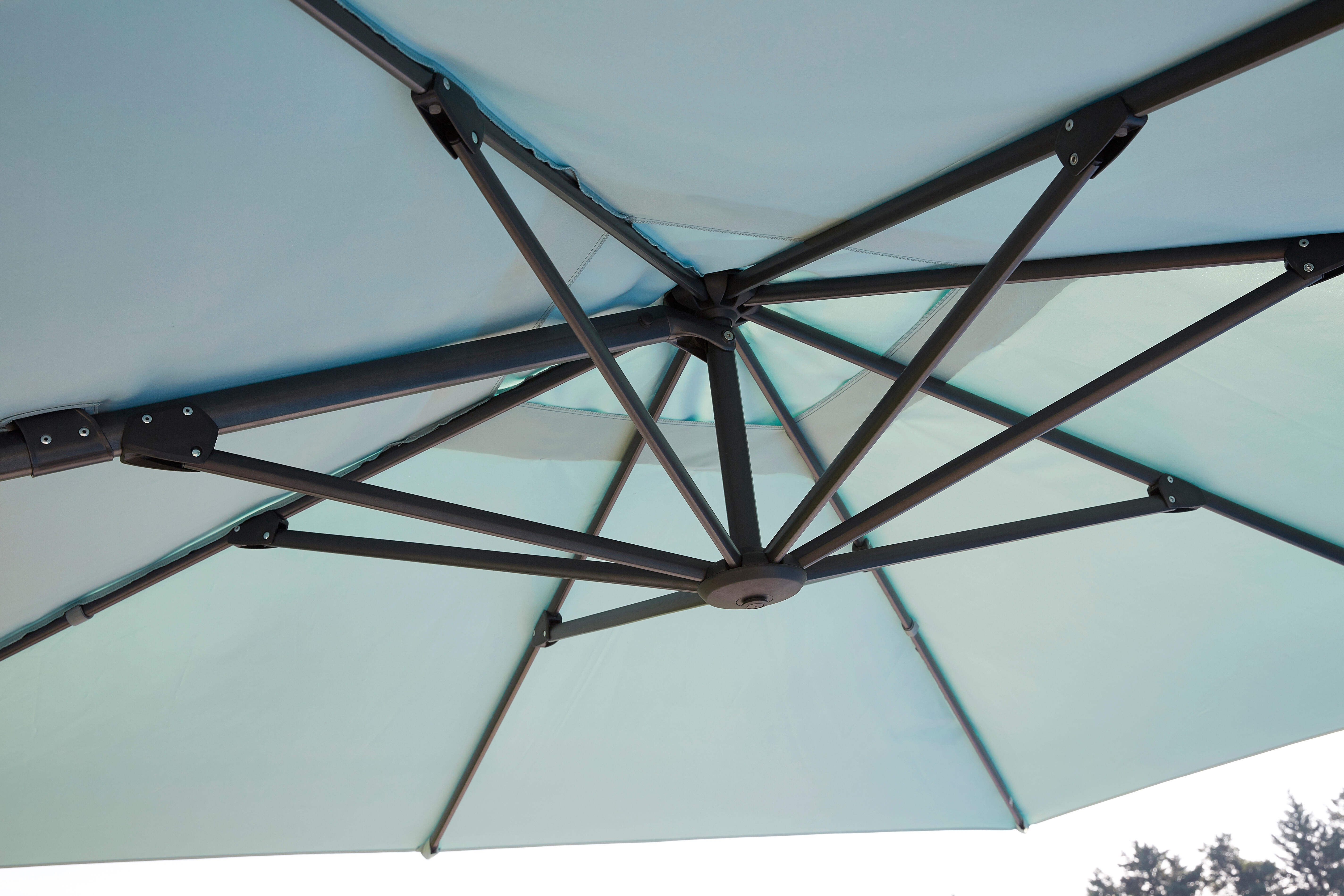 Parasol déporté carré turquoise Aura NATERIAL L.286 x l.286 cm - 5
