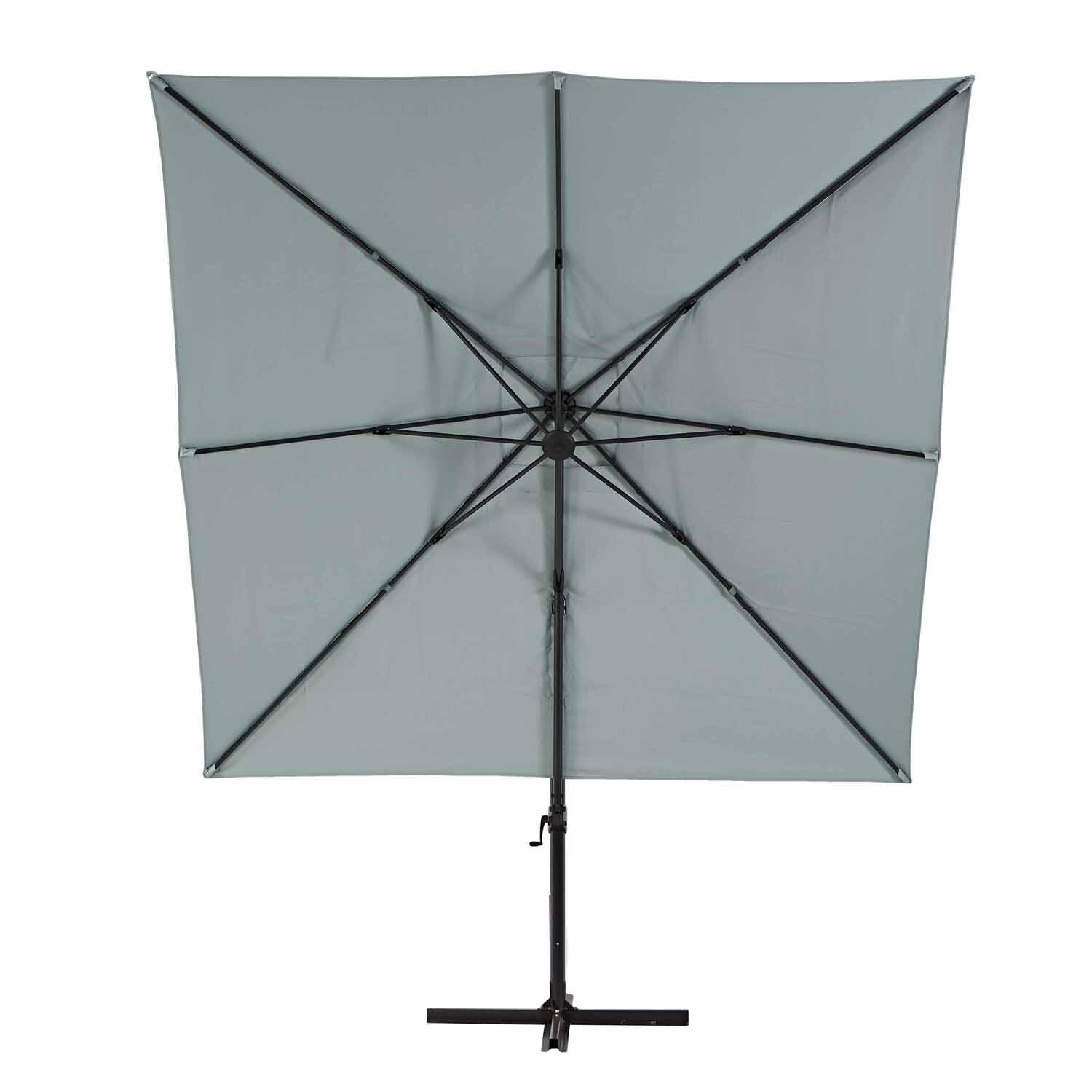 Parasol déporté carré turquoise Aura NATERIAL L.286 x l.286 cm - 3