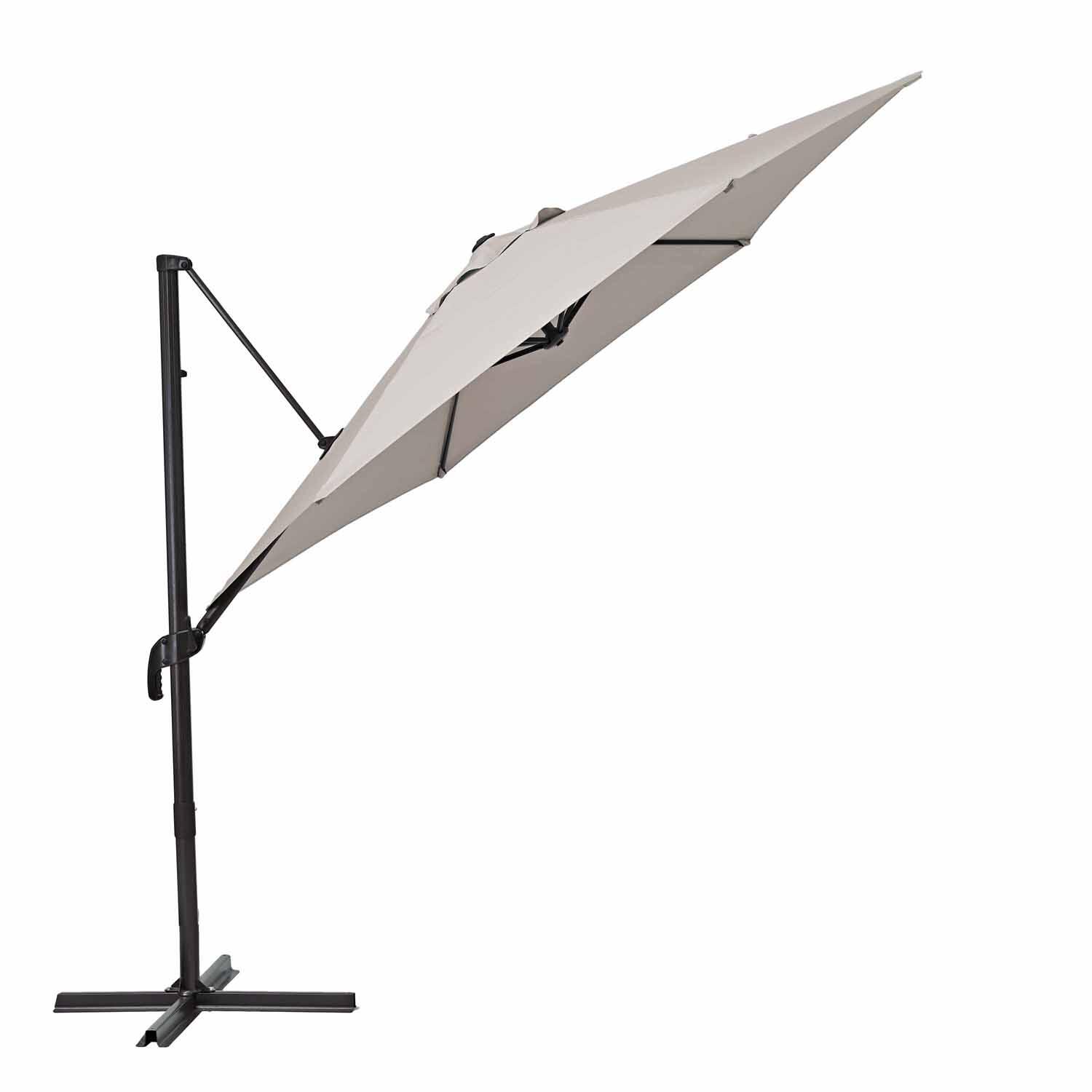 Parasol déporté hexagonal taupe Avea NATERIAL L.292 x l.292 cm - 4
