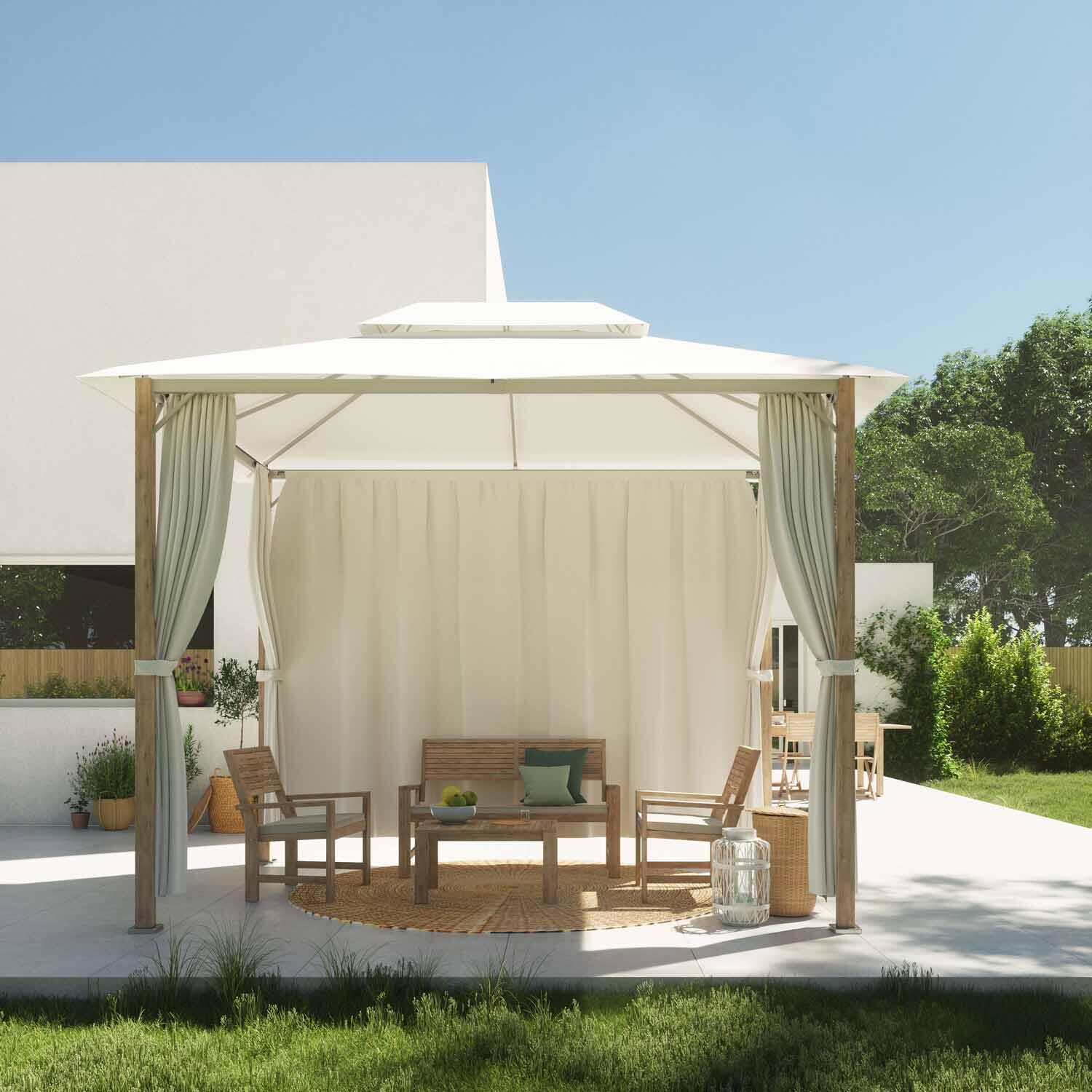 Salon bas de jardin marron Solis NATERIAL, 4 personnes - 5