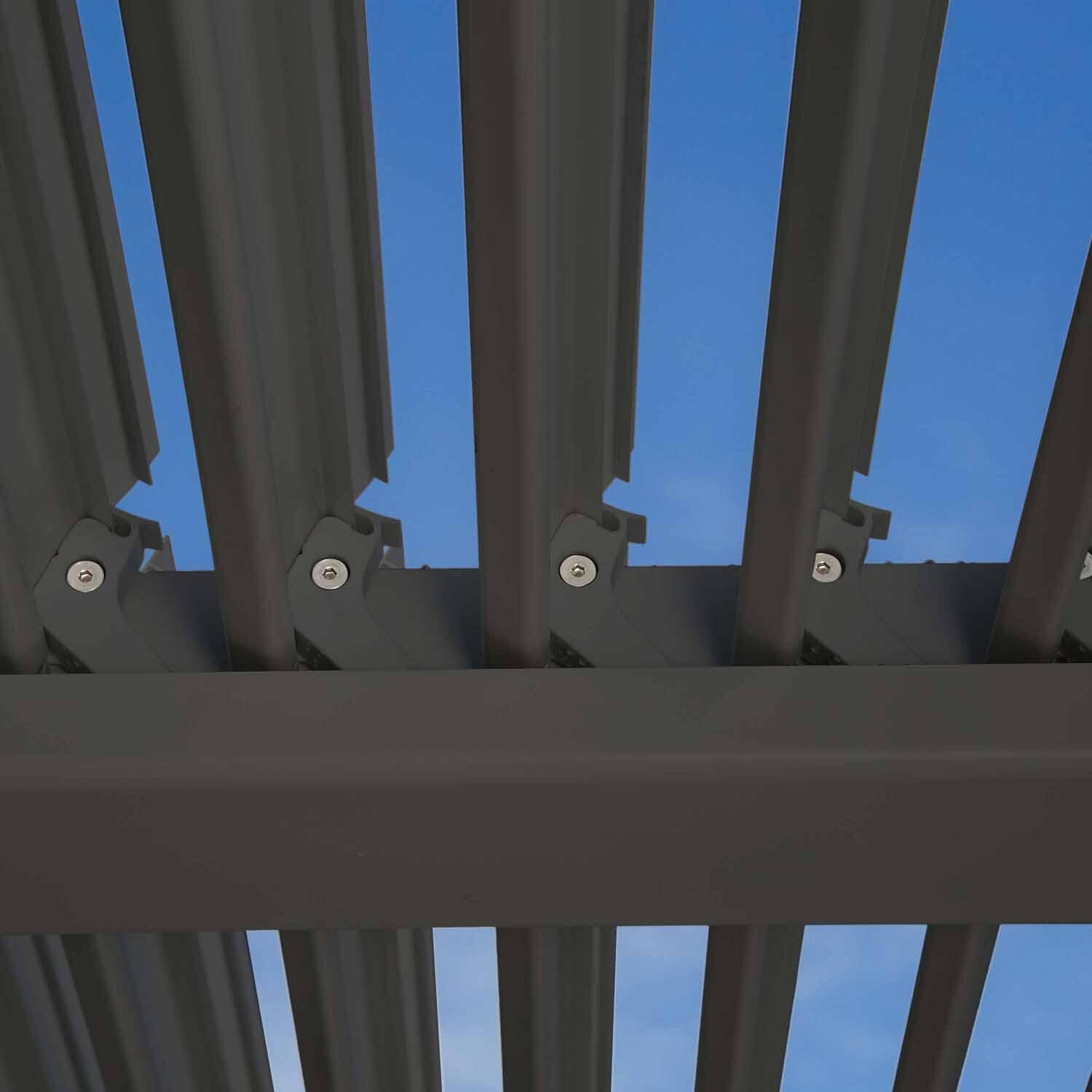 Pergola bioclimatique autoportante NATERIAL Odyssea alu gris anthracite, 11.52 m² - 10