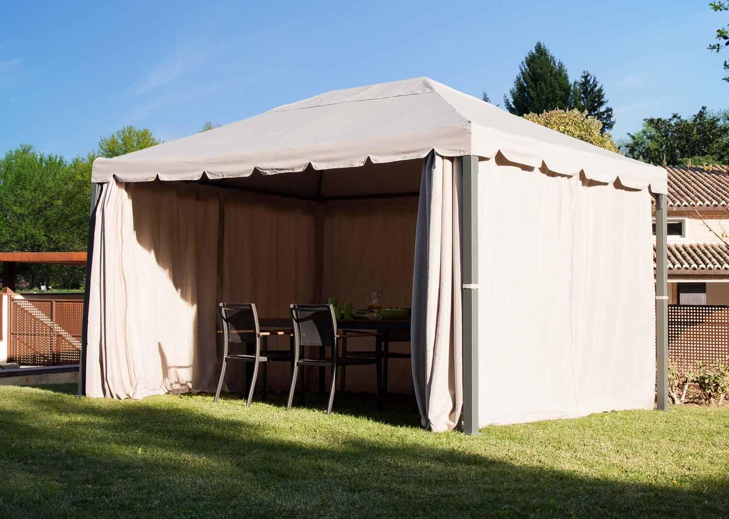 Tonnelle autoportant Ysis NATERIAL aluminium gris anthracite, 11.93 m² - 2