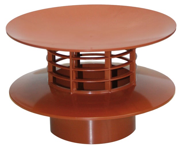 Extracteur statique pvc rouge tuile FIRST PLAST, Diam.100 mm