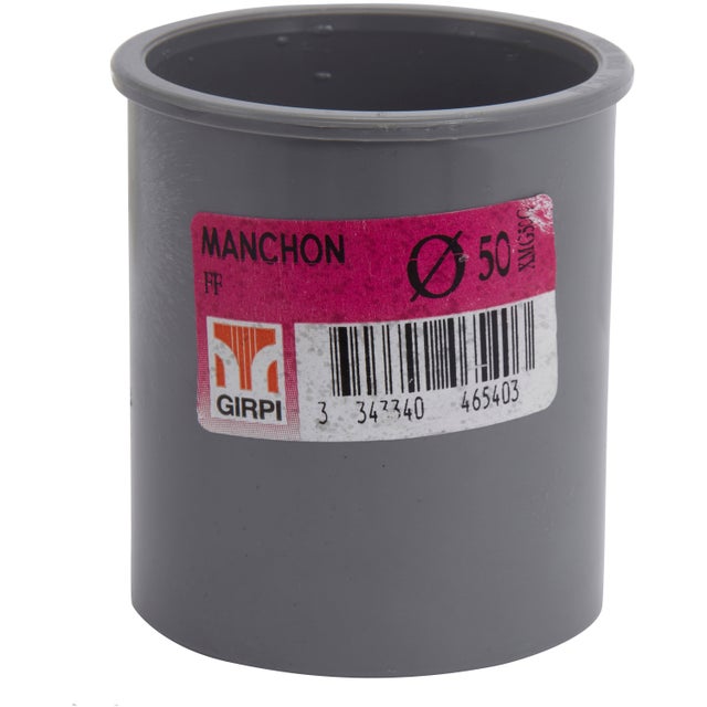 Manchon en pvc à coller, femelle / femelle, D.50