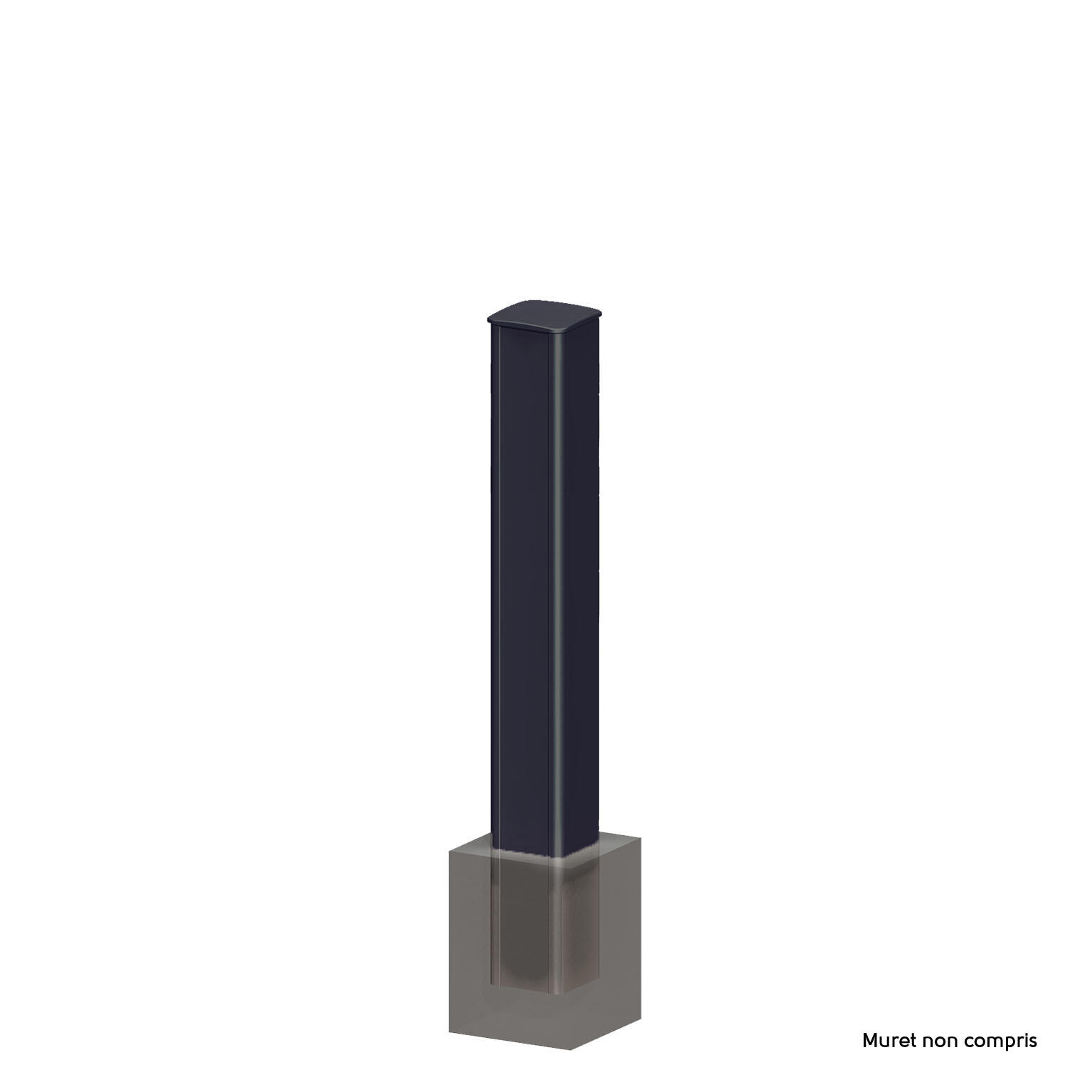 Poteau aluminium Fix-it sur platine gris, l.18 x P.18 x H.168 cm - 3