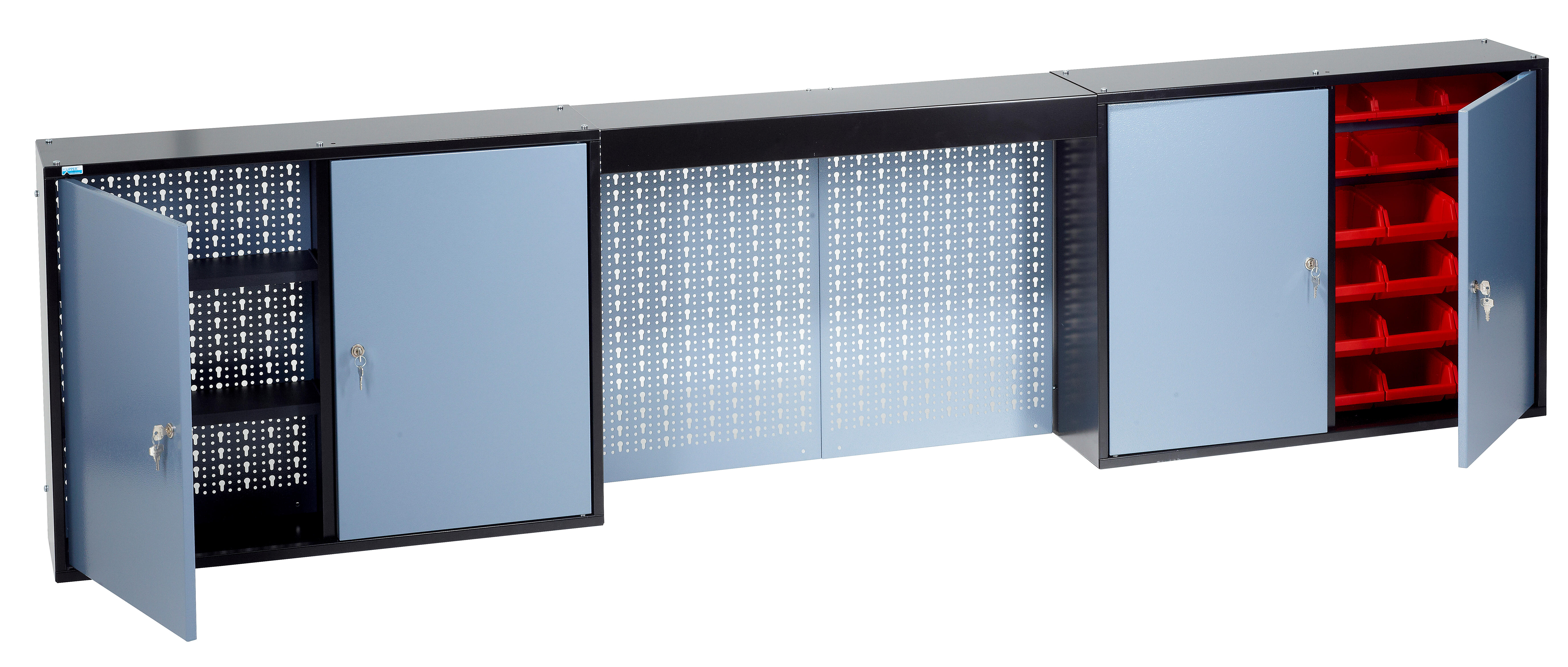 Armoire suspendue 4 étagères, l.240 x H.60 x P.20 cm - 3