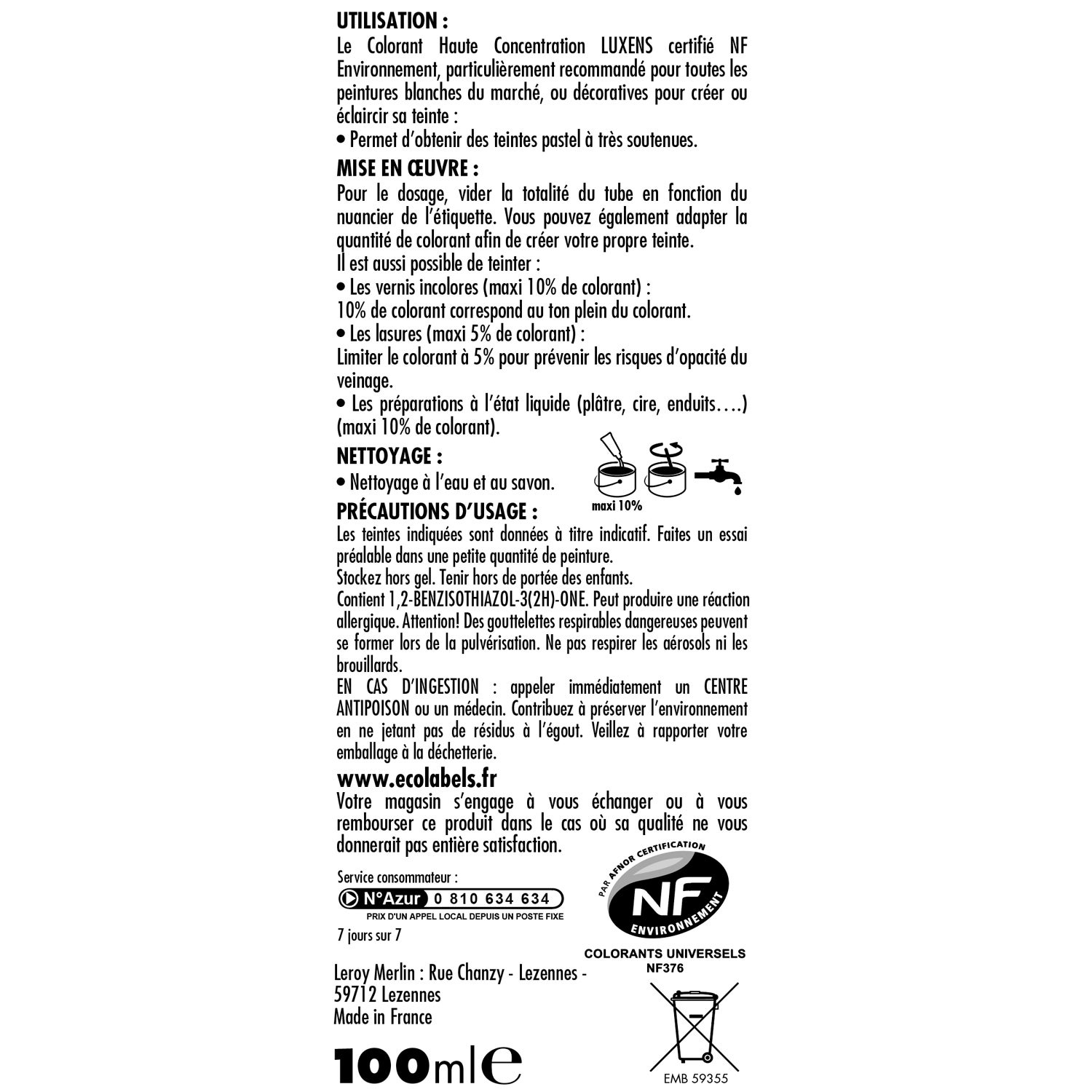 Colorant Luxens LUXENS 100ml nuage - 2