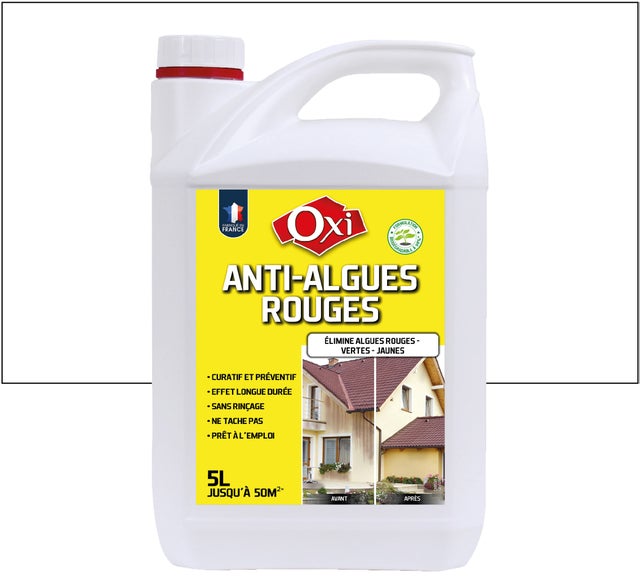 Traitement pour toitures, façades et terrasses OXI, 5 L Anti algues rouges