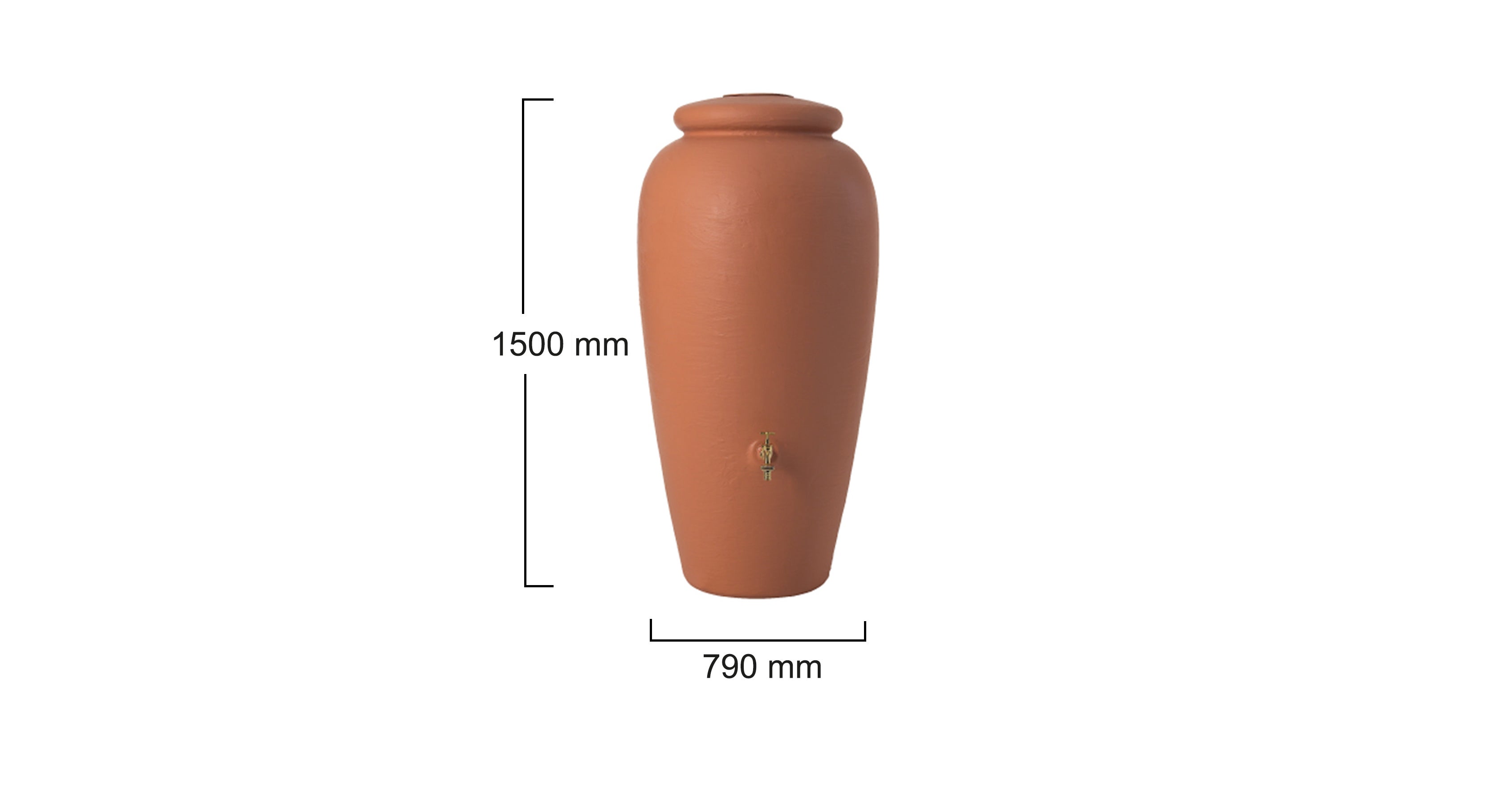 Récupérateur d'eau amphore terracotta GARANTIA 500 l - 2