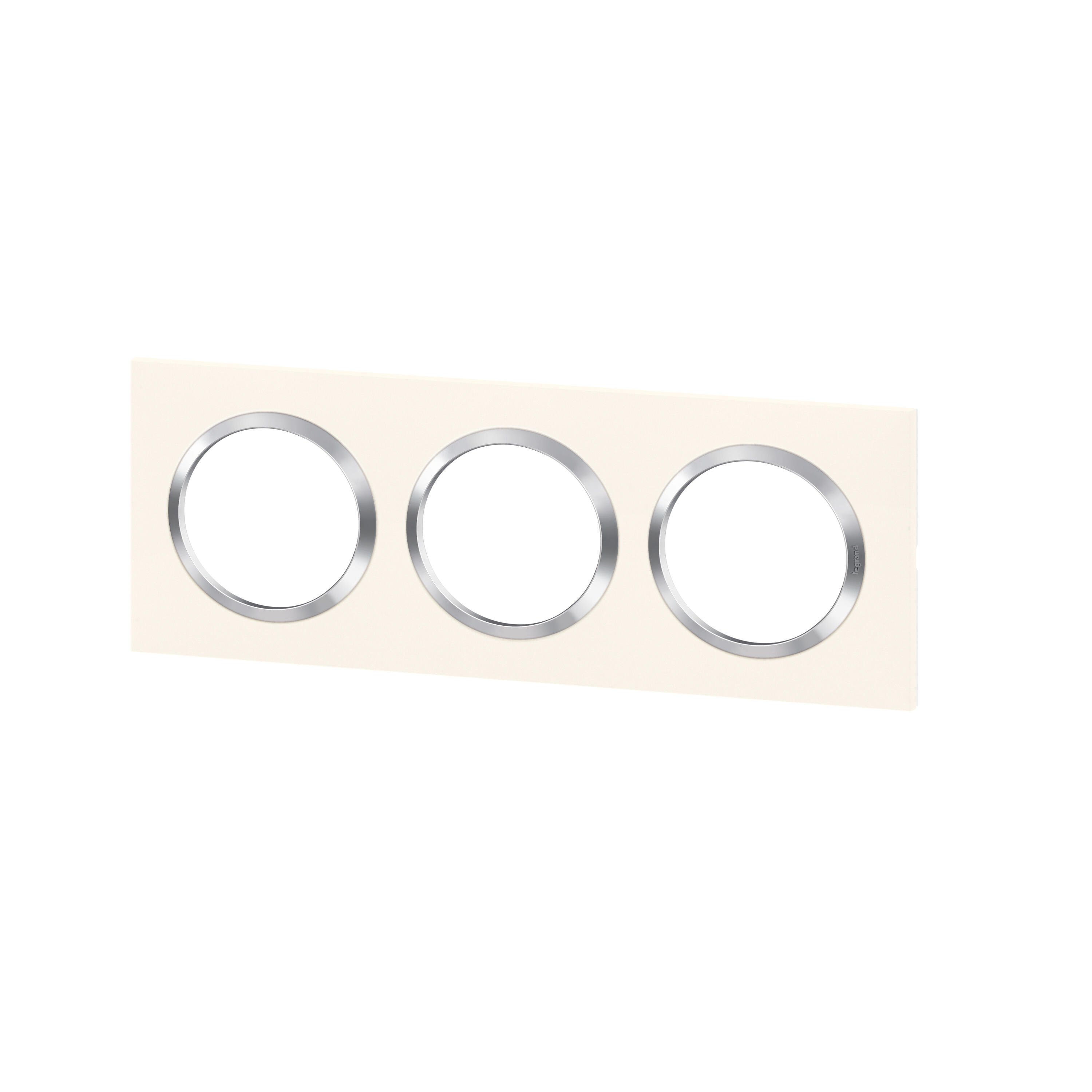 Plaque triple Dooxie, LEGRAND, blanc chromé - 3