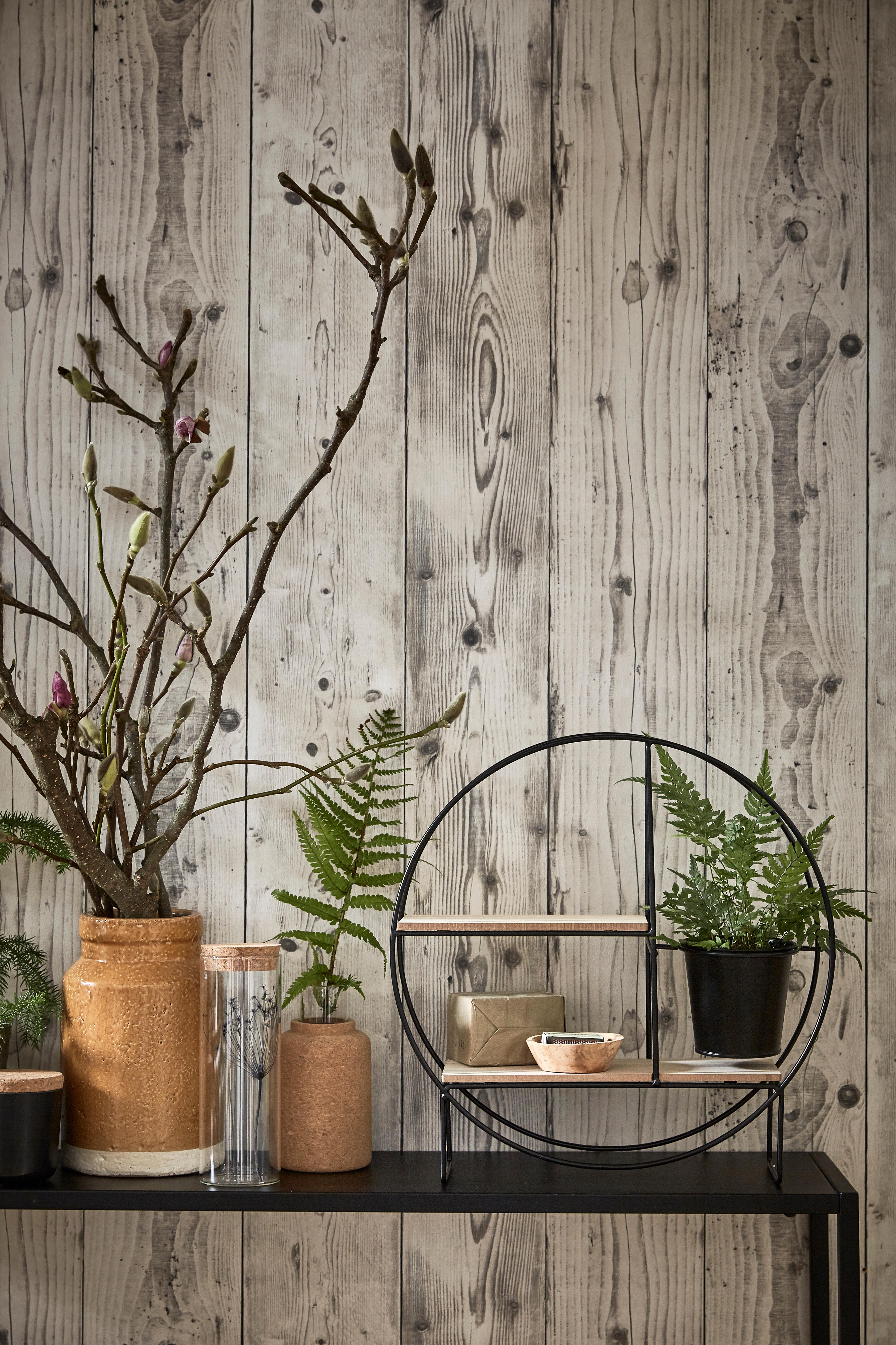 Papier peint intissé Planche tribale gris - 5