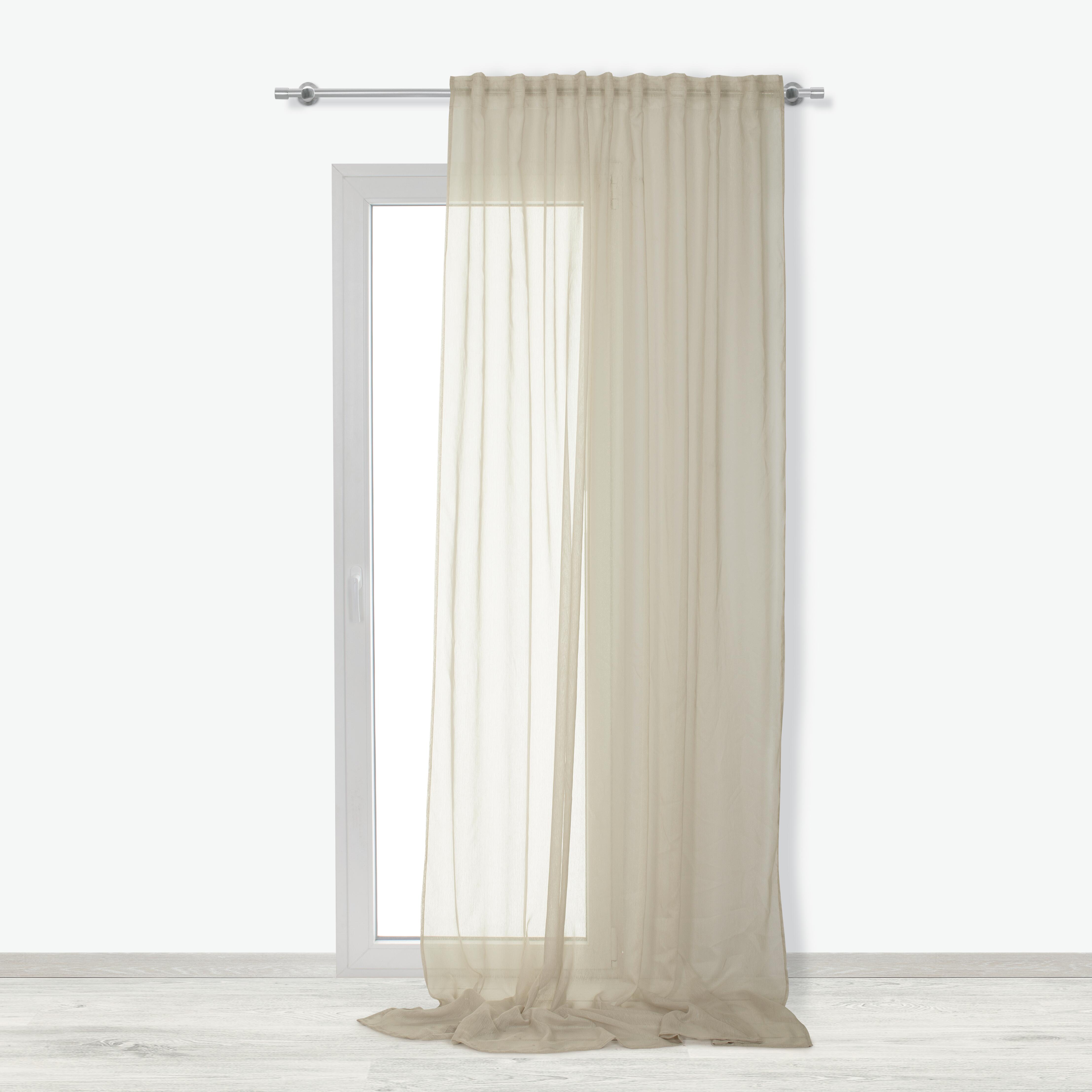 Tenda Voile Softy beige, fettuccia e passanti nascosti 200x280 cm INSPIRE - 11