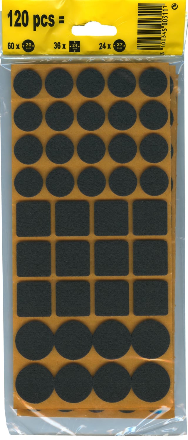 120 patins de pied de meuble en polypropylène GPI l.170 x 215 mm